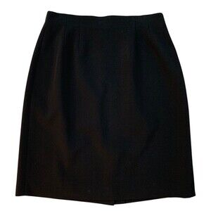 Chaus Women's size 12 Black 100% Wool Straight A-Line Skirt Fully Lined